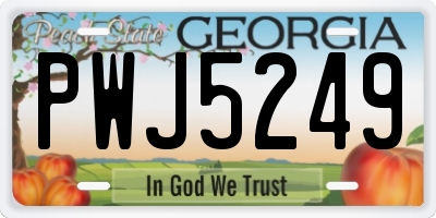 GA license plate PWJ5249