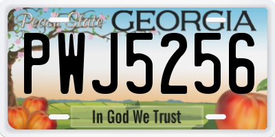 GA license plate PWJ5256