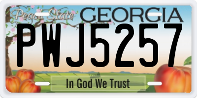 GA license plate PWJ5257