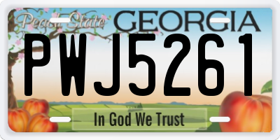 GA license plate PWJ5261