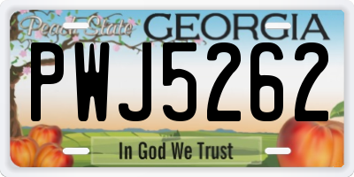 GA license plate PWJ5262