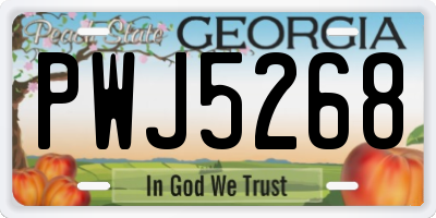 GA license plate PWJ5268