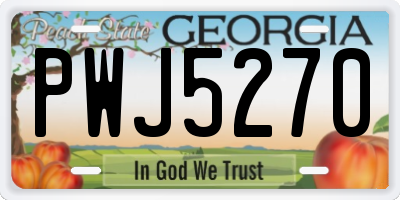 GA license plate PWJ5270