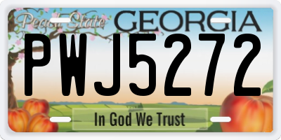 GA license plate PWJ5272