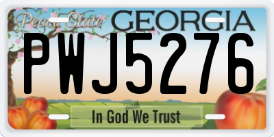 GA license plate PWJ5276