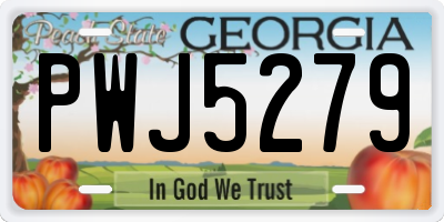 GA license plate PWJ5279