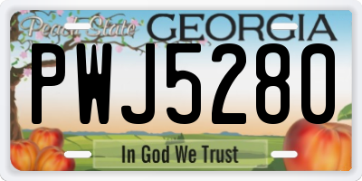 GA license plate PWJ5280