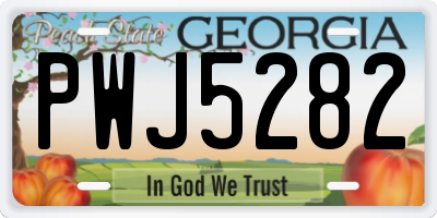 GA license plate PWJ5282