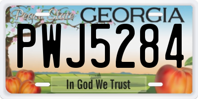 GA license plate PWJ5284