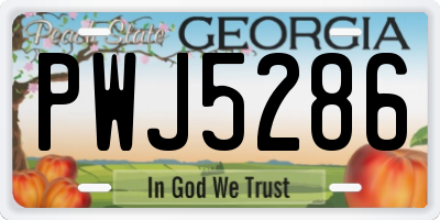 GA license plate PWJ5286