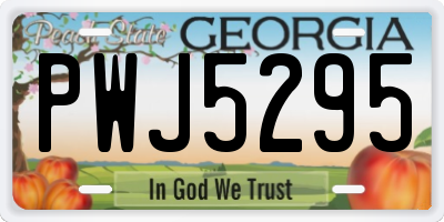 GA license plate PWJ5295
