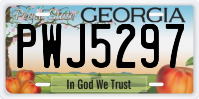 GA license plate PWJ5297
