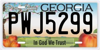 GA license plate PWJ5299