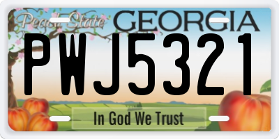 GA license plate PWJ5321