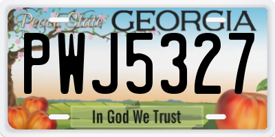 GA license plate PWJ5327