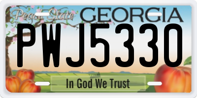 GA license plate PWJ5330