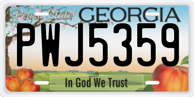 GA license plate PWJ5359