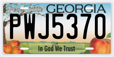 GA license plate PWJ5370