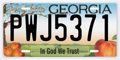 GA license plate PWJ5371