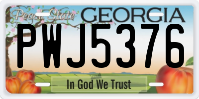 GA license plate PWJ5376