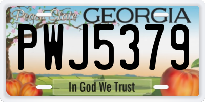GA license plate PWJ5379