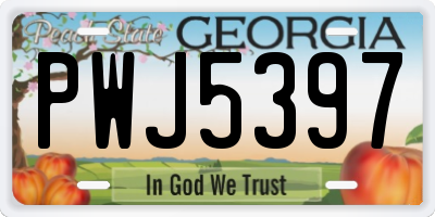 GA license plate PWJ5397
