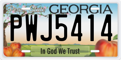 GA license plate PWJ5414