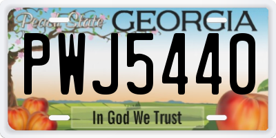 GA license plate PWJ5440