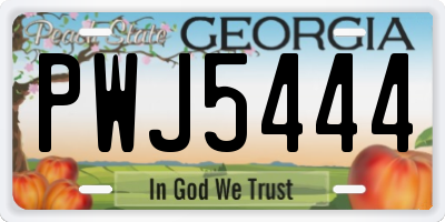 GA license plate PWJ5444