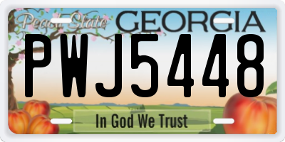 GA license plate PWJ5448
