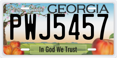 GA license plate PWJ5457