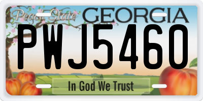 GA license plate PWJ5460