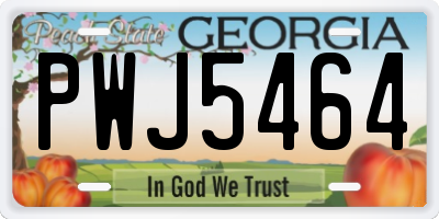 GA license plate PWJ5464