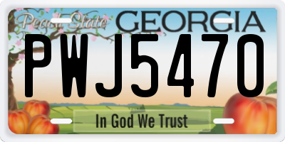 GA license plate PWJ5470