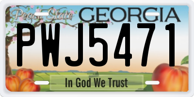 GA license plate PWJ5471