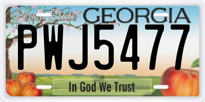 GA license plate PWJ5477