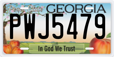 GA license plate PWJ5479