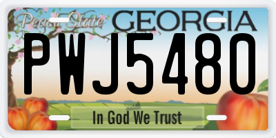 GA license plate PWJ5480