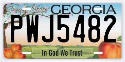 GA license plate PWJ5482