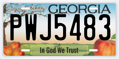 GA license plate PWJ5483