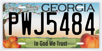 GA license plate PWJ5484