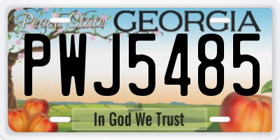 GA license plate PWJ5485