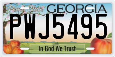 GA license plate PWJ5495