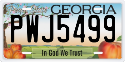 GA license plate PWJ5499