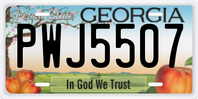 GA license plate PWJ5507