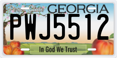GA license plate PWJ5512