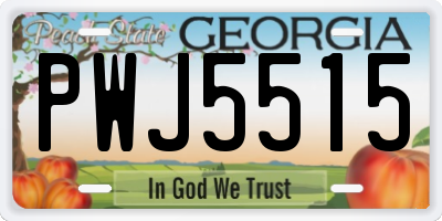 GA license plate PWJ5515