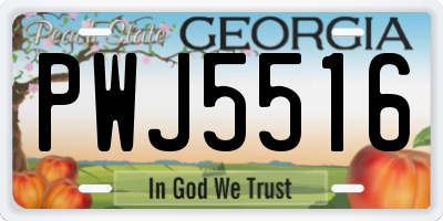 GA license plate PWJ5516