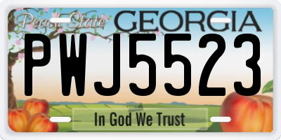 GA license plate PWJ5523
