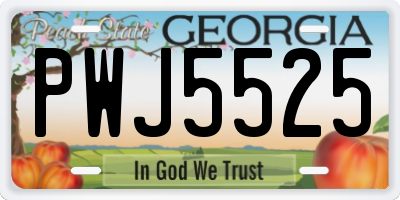 GA license plate PWJ5525